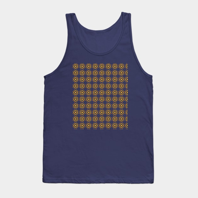 Yellow and Orange Color Seamless Pattern With Circles Shape Tank Top by Ezzkouch